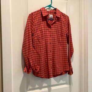 Orvis Flannel Shirt, Rust & Orange, size XS